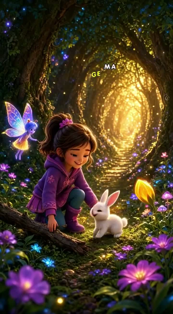 Lily, a cheerful young girl in a vibrant… — AI cartoon
