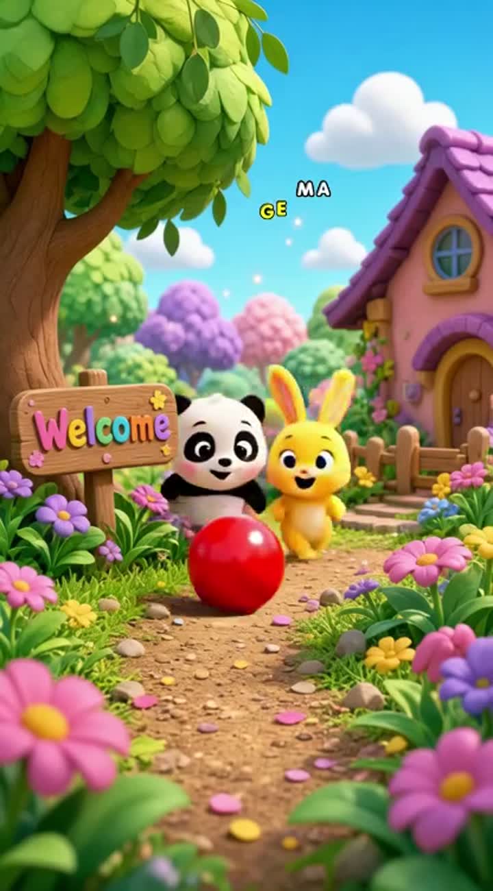 Colourful, cheerful 3D cartoon for preschool children… — AI cartoon