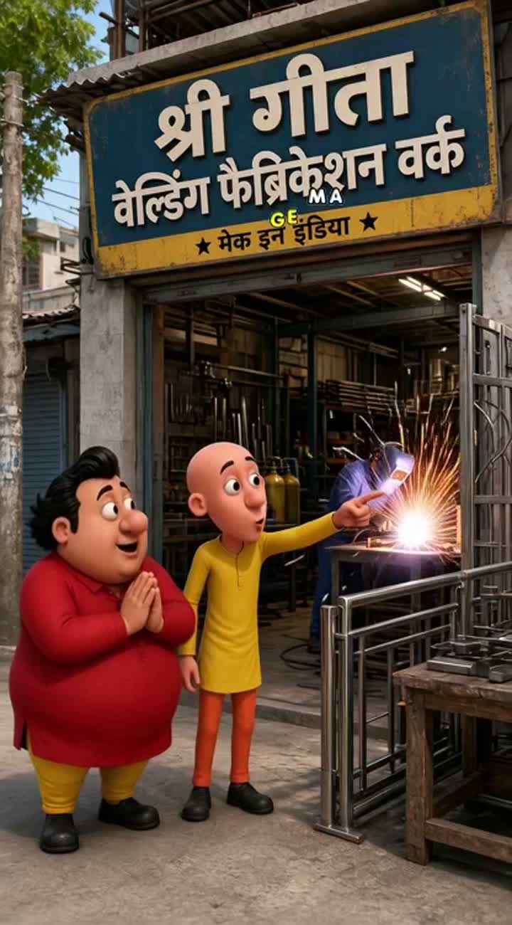 High-quality 3D animated Indian comedy advertisement for "Shree… — AI cartoon