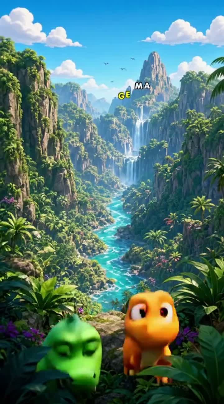 Colorful, high-quality 3D animated cartoon for children titled… — AI cartoon