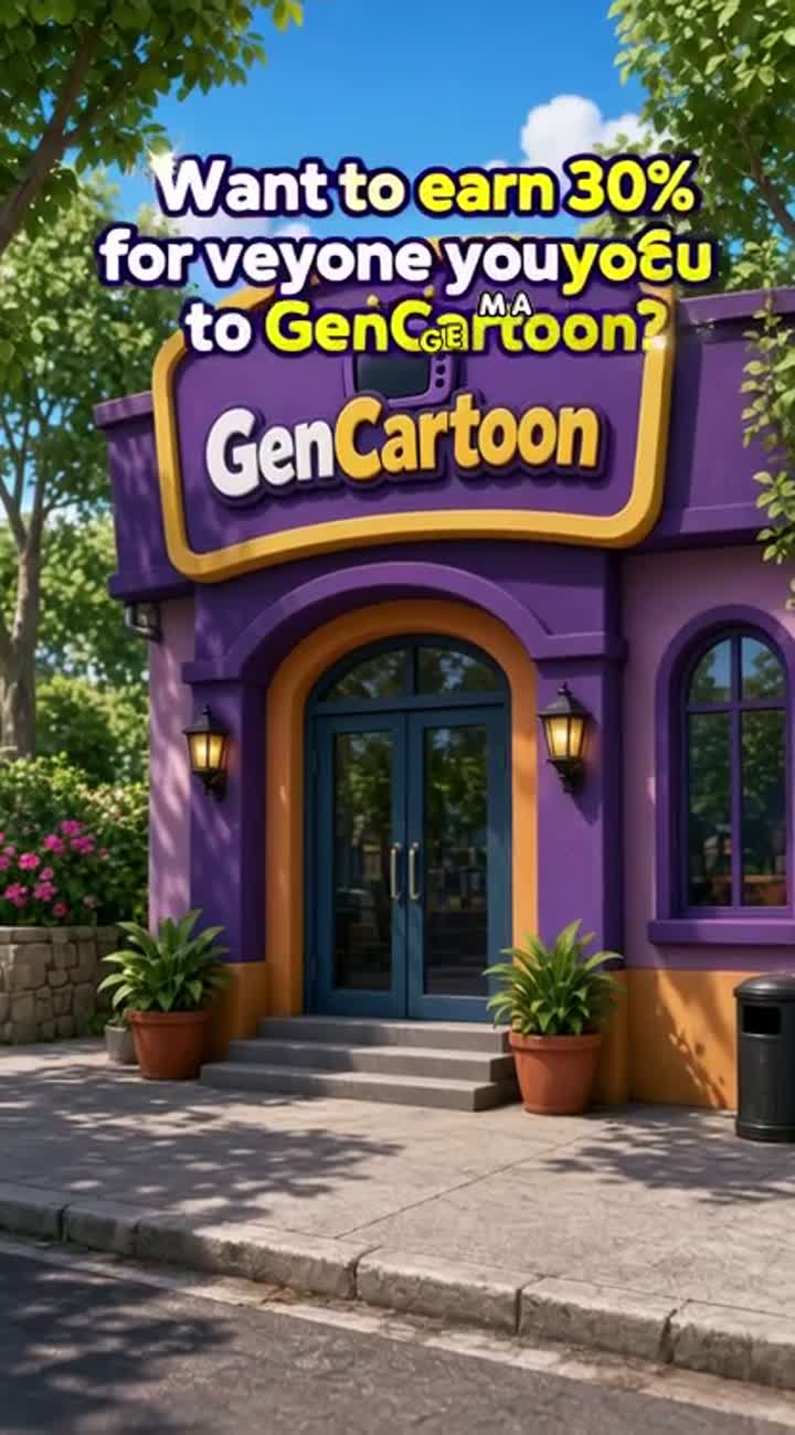 Want to earn 30% for everyone you refer to GenCartoon? — AI cartoon