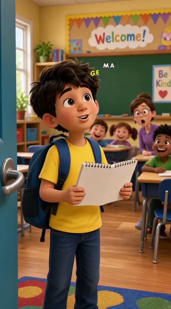 Funny 3D animated school comedy scene — AI cartoon