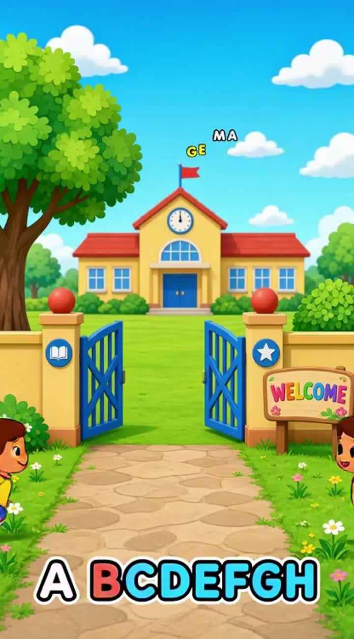 Video of nursery rhymes abc in the school compound which is flat… — AI cartoon