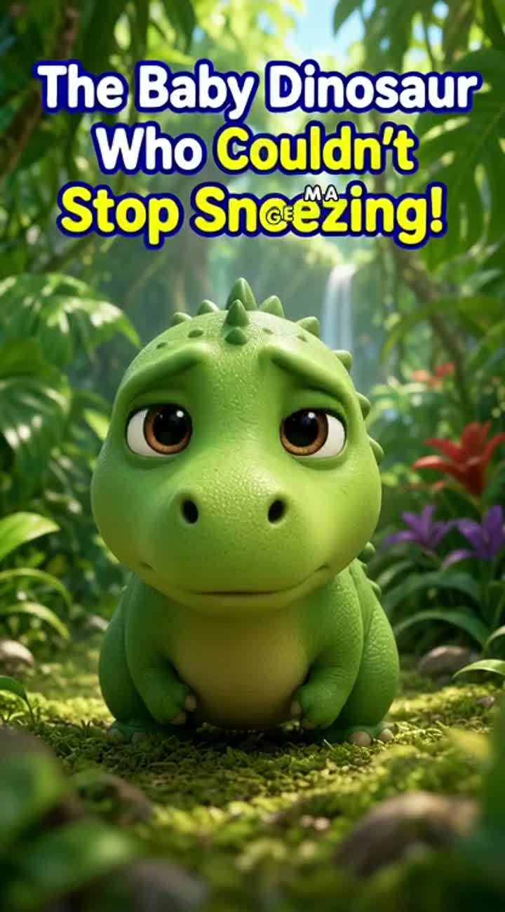 The Baby Dinosaur Who Couldn't Stop Sneezing! — AI cartoon