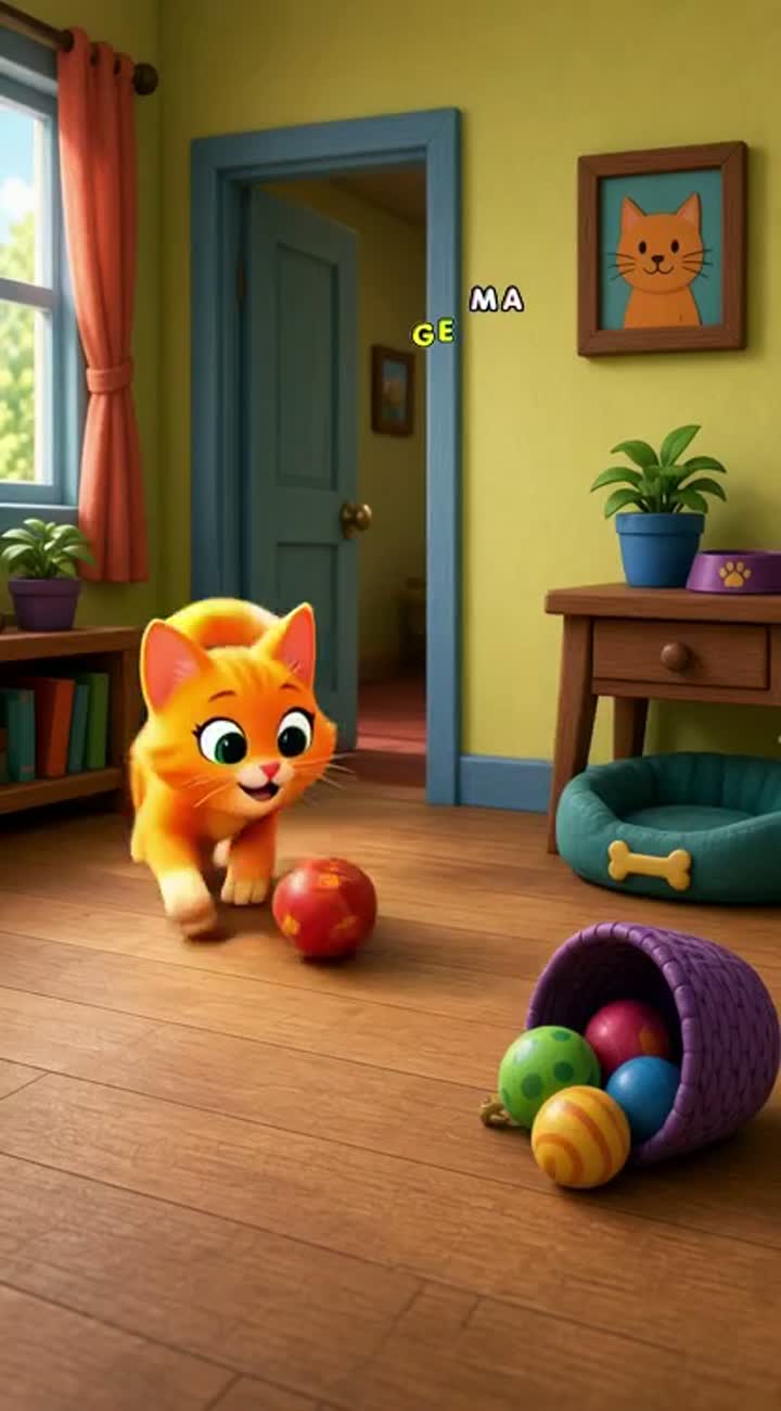 A cat and a dog fighting with each other in a playful cartoon style — AI cartoon