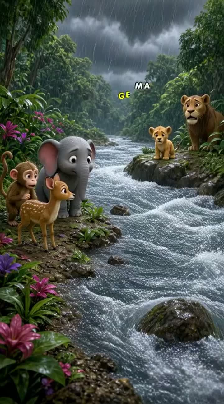 Single continuous 3D animated cartoon video for children… — AI cartoon