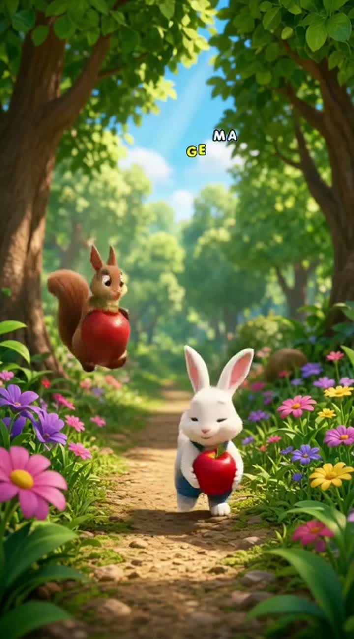 The Little Rabbit Who Learned to Share — AI cartoon