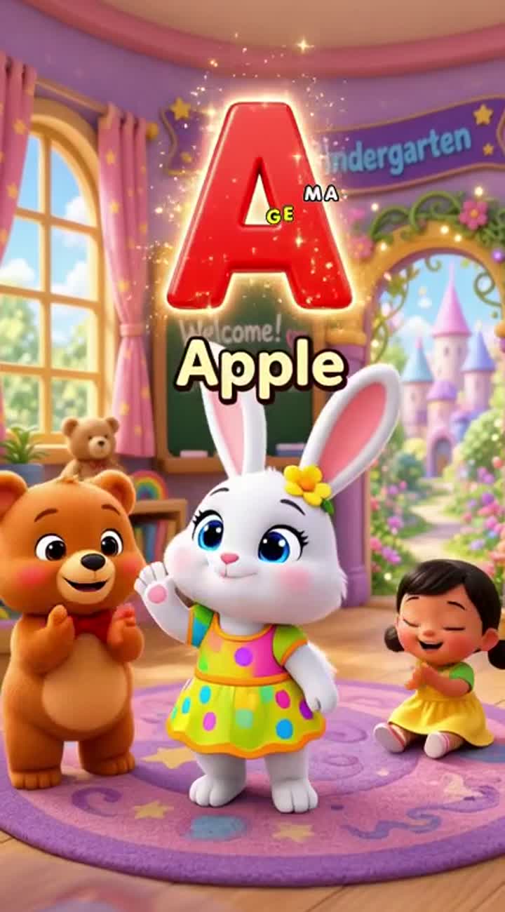 Colorful 3D animated educational cartoon video for toddlers aged… — AI cartoon