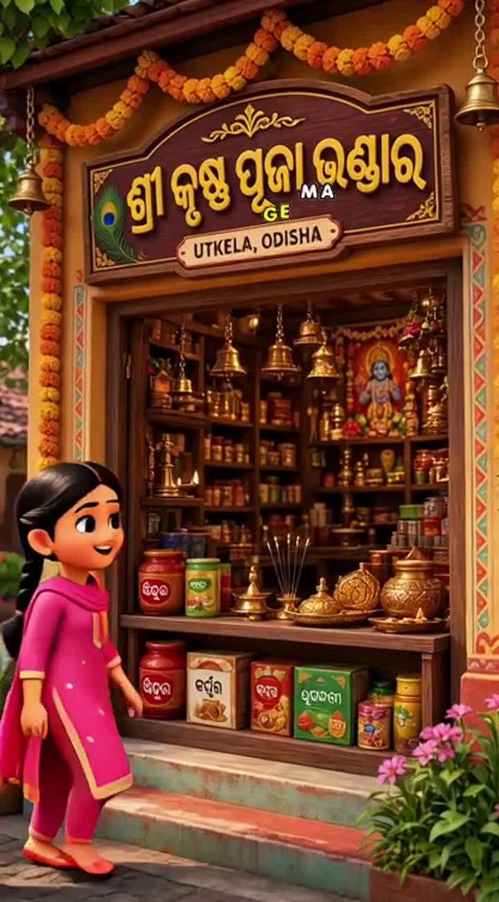 Colorful 3D animated promotional cartoon for an Indian puja… — AI cartoon