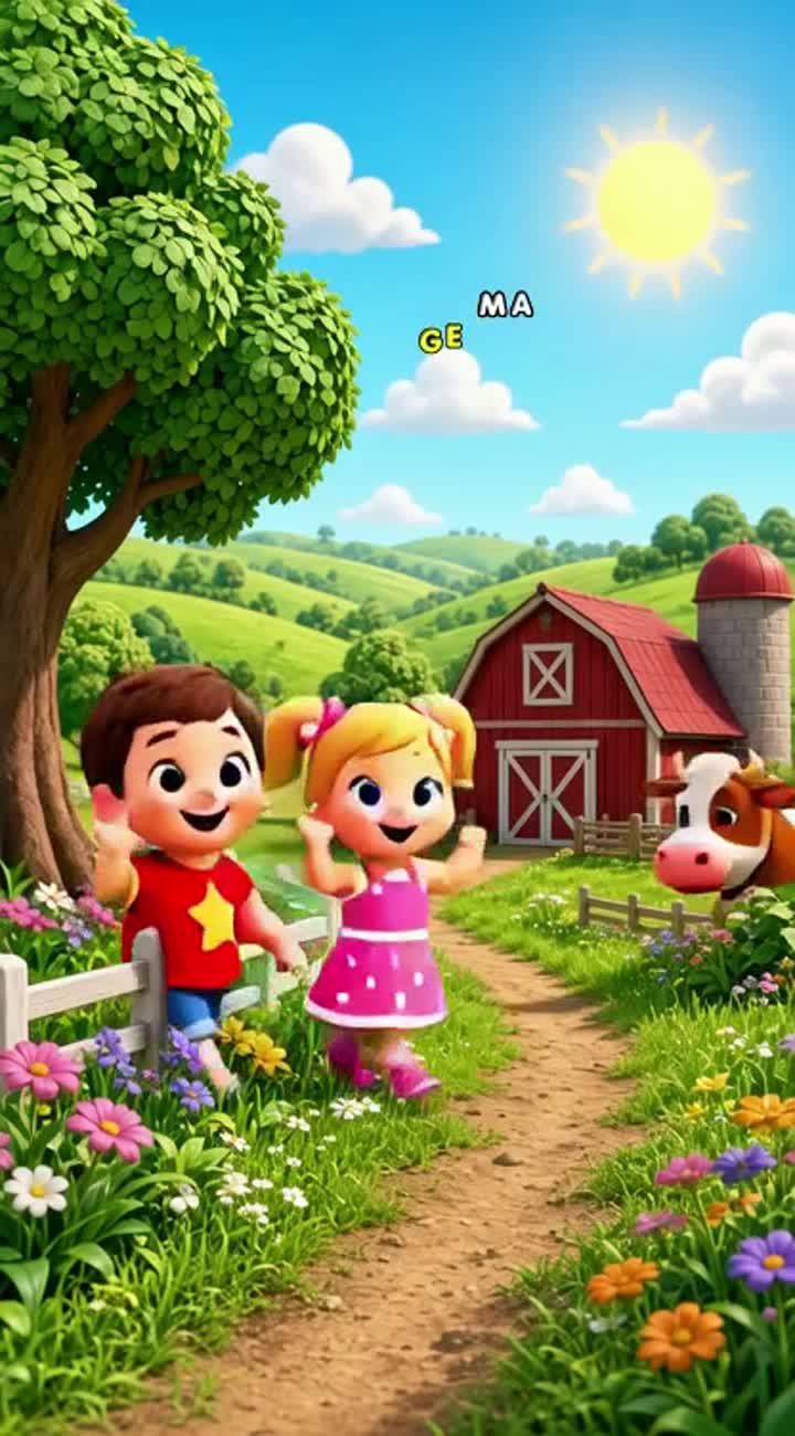 Happy Farm Animals - 3D Kids Music Video — AI cartoon
