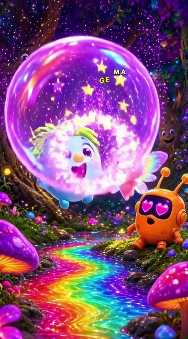 Vibrant, cinematic 3D animated family-film style scene… — AI cartoon
