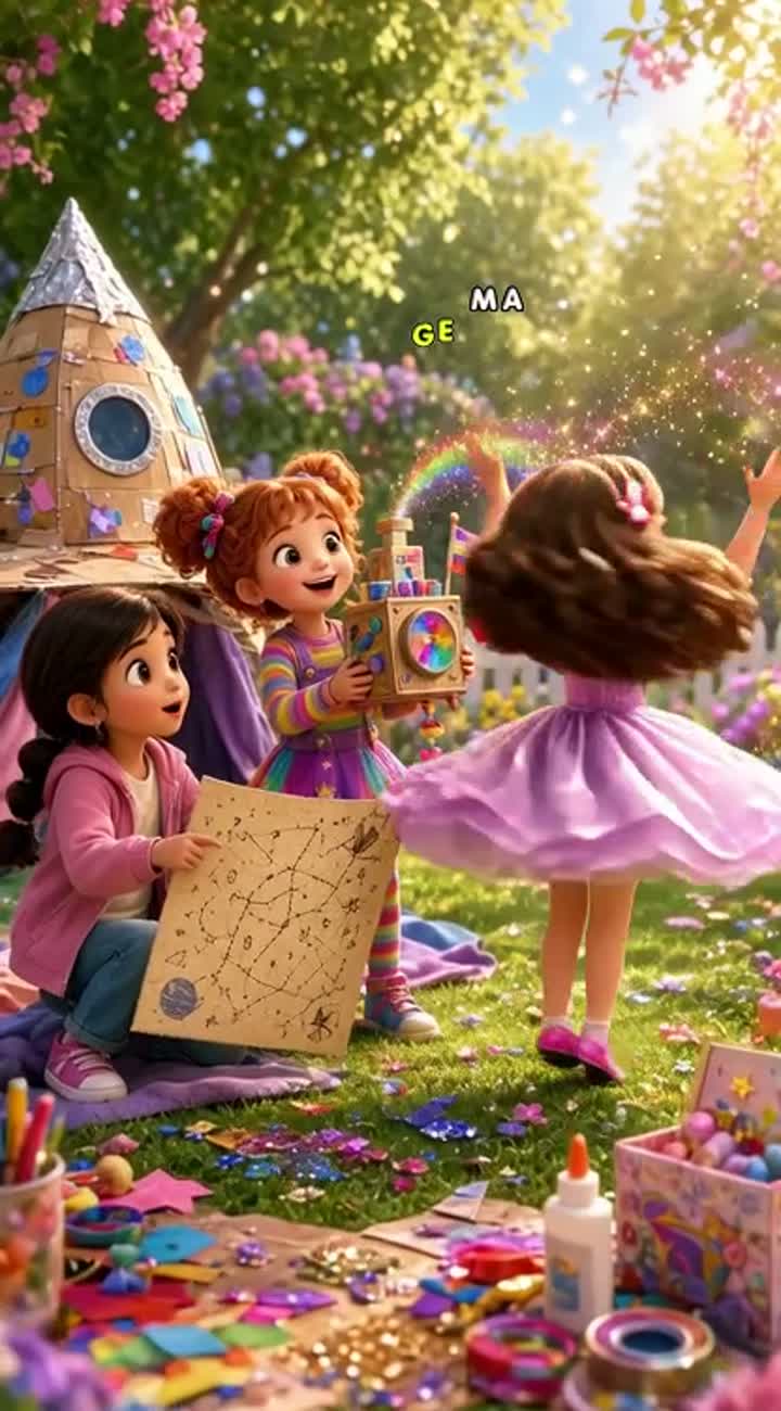 A vibrant, polished 3D cartoon in a colorful… — AI cartoon