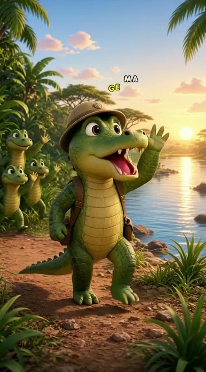VIDÉO IA - LE CROCODILE DU NIL — AI cartoon