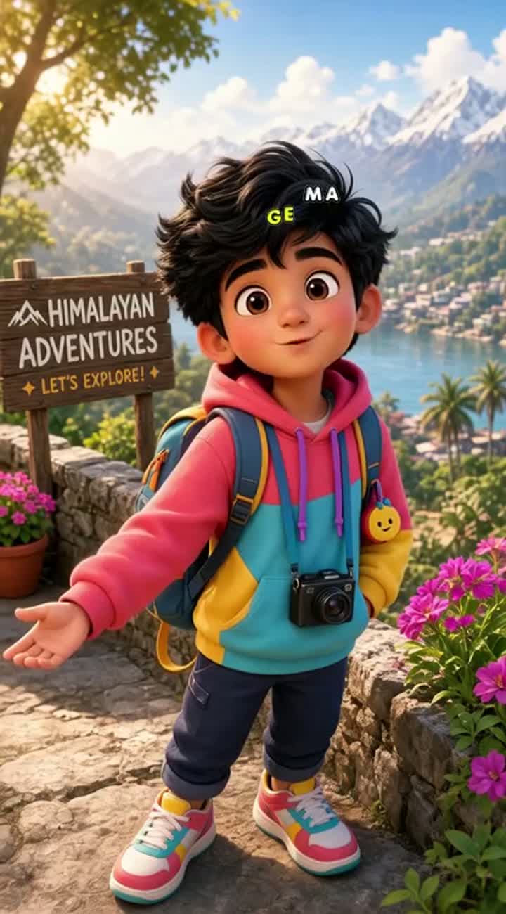 Original, adorable and funny 3D cartoon travel vlogger for a new… — AI cartoon