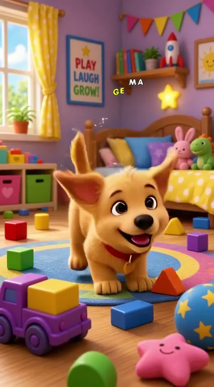 Bright, funny 3D cartoon animation for young children… — AI cartoon