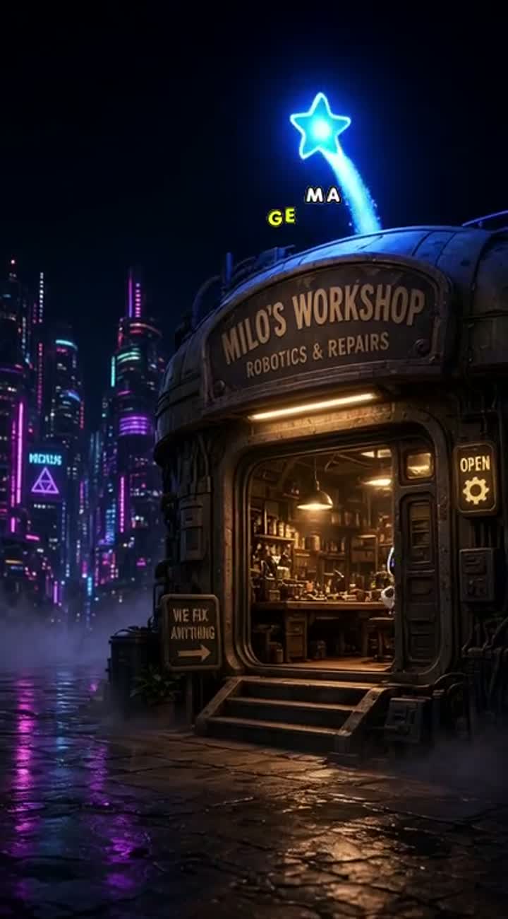 A cinematic 3D animated futuristic city at night… — AI cartoon
