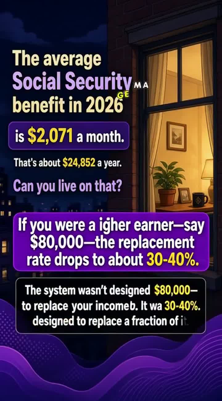 The average Social Security benefit in 2026 is $2,071… — AI cartoon