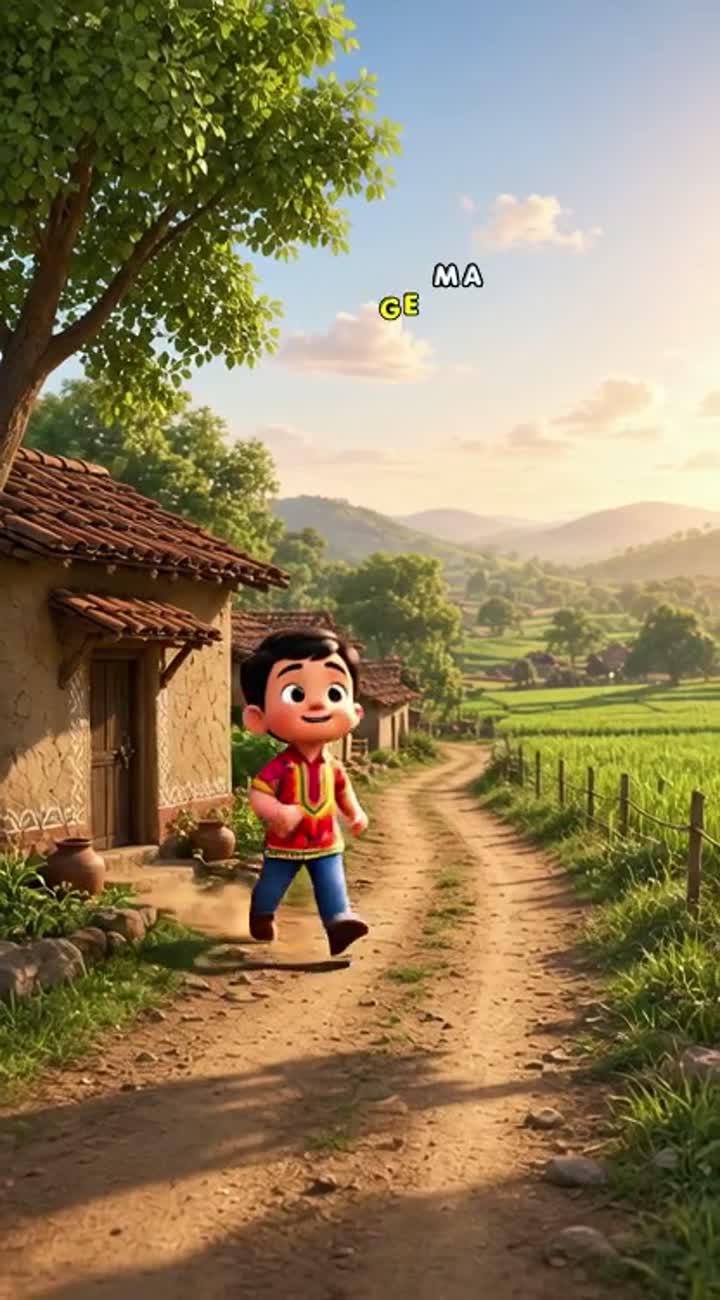 A cute 3D cartoon boy wearing a colorful shirt, blue jeans… — AI cartoon