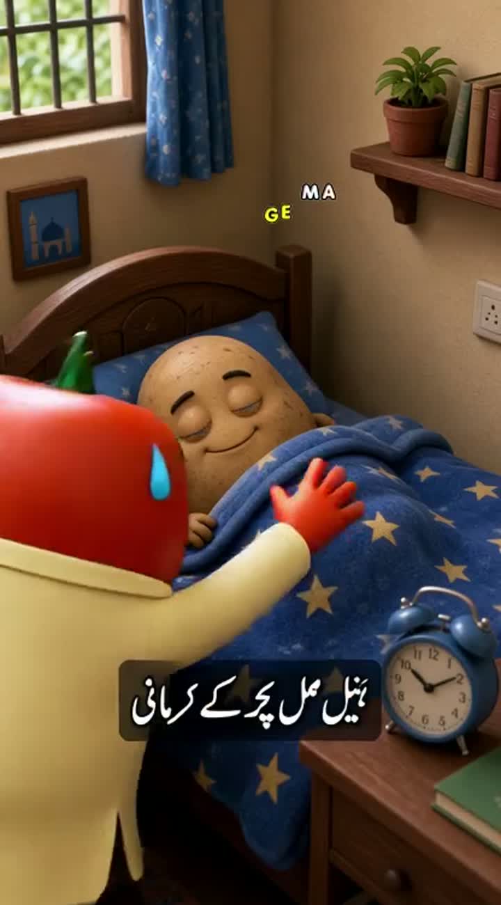 Complete funny 3D animated cartoon video titled "Aloo Beta Ne Abba… — AI cartoon