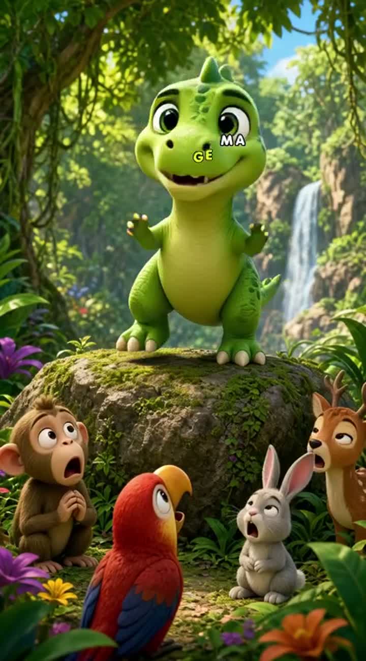 The Baby Dinosaur Who Couldn't Roar! — AI cartoon