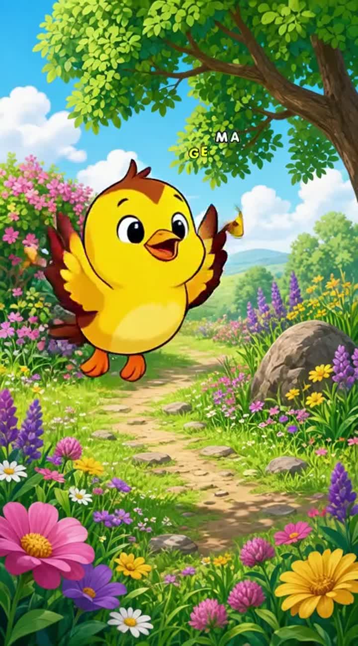 HARMONY (flapping wings excitedly) — AI cartoon