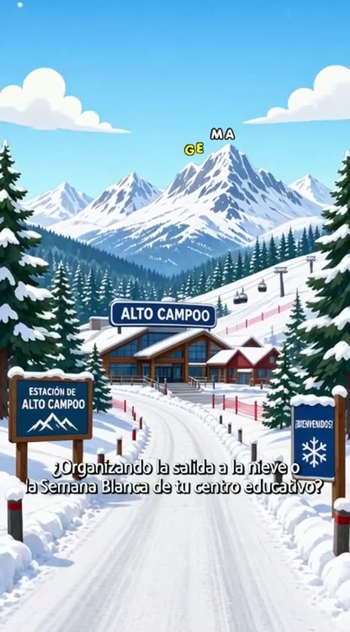 ¿Organizando la salida a la nieve o la Semana Blanca de tu centro… — AI cartoon