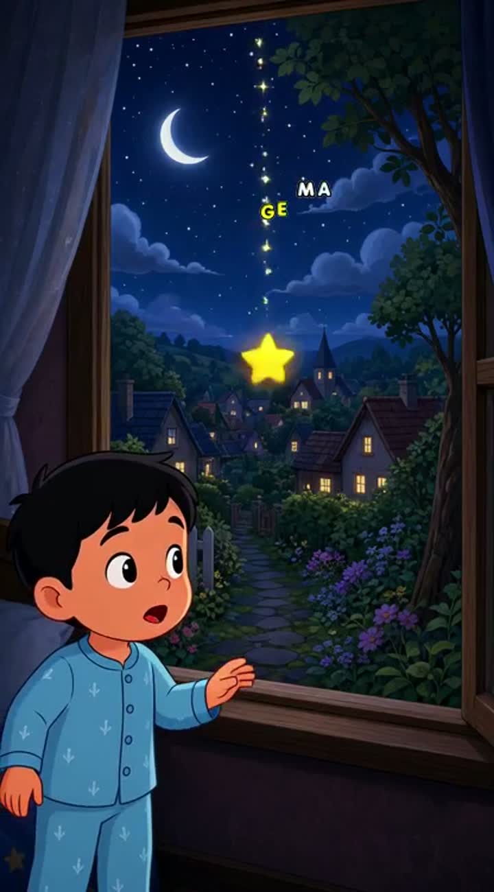 The Little Boy Who Found a Star — AI cartoon