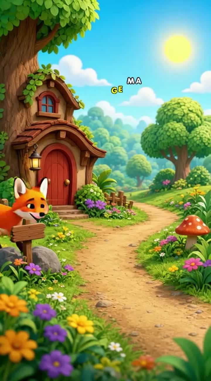 Crea un cuento animado de tres minutos sobre un zorrito naranja… — AI cartoon