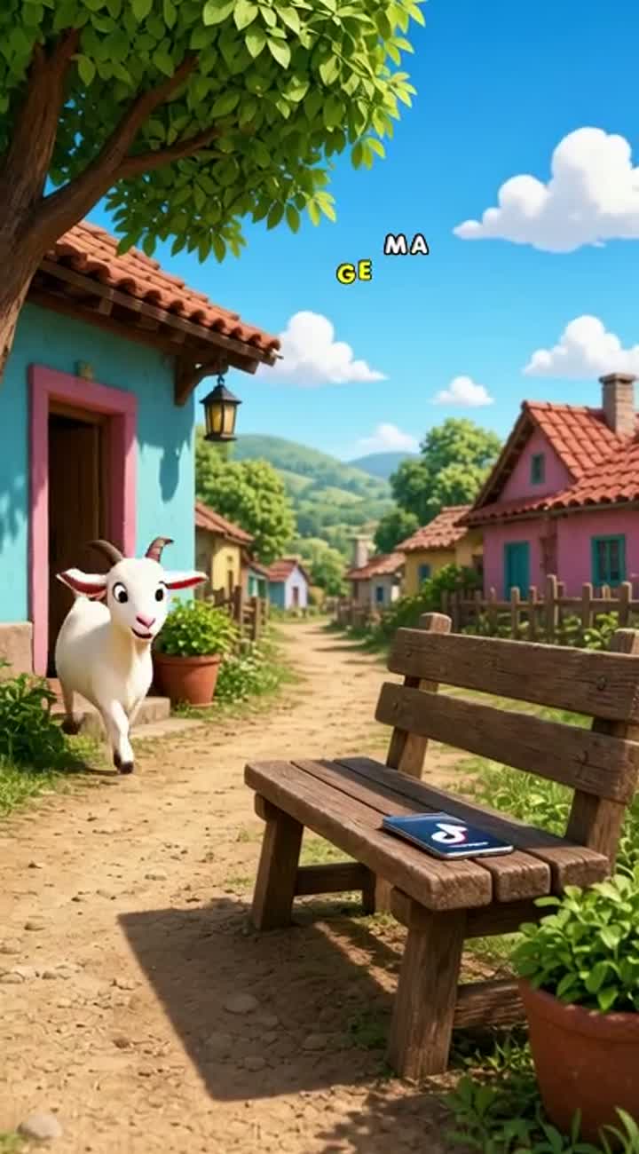 One sunny morning, a naughty goat named Koko was walking around… — AI cartoon