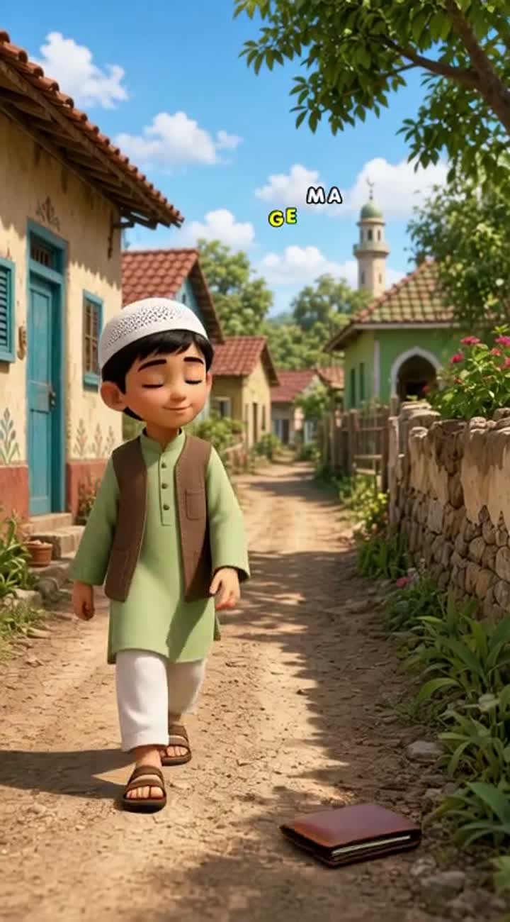 High-quality 3D Islamic cartoon animation in vertical 9:16 format… — AI cartoon