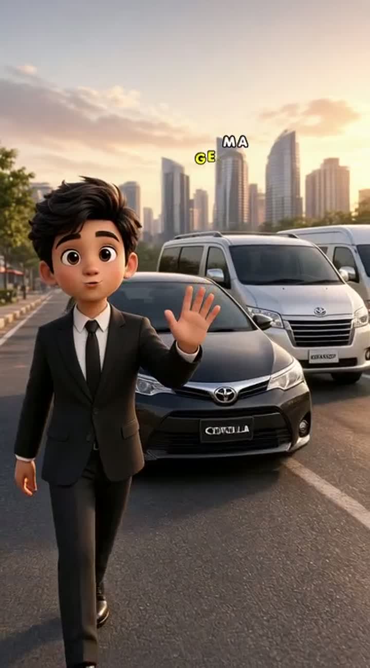 3D Cartoon Advertisement Prompt - Irfan Hafeez Rent A Car — AI cartoon