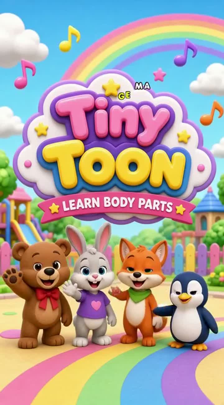 AI VIDEO GENERATION PROMPT - TINY TOON: LEARN BODY PARTS — AI cartoon