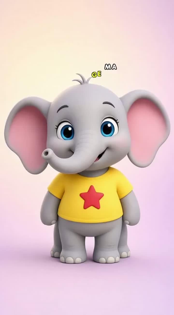 Adorable, original 3D cartoon baby elephant named Little Spark… — AI cartoon