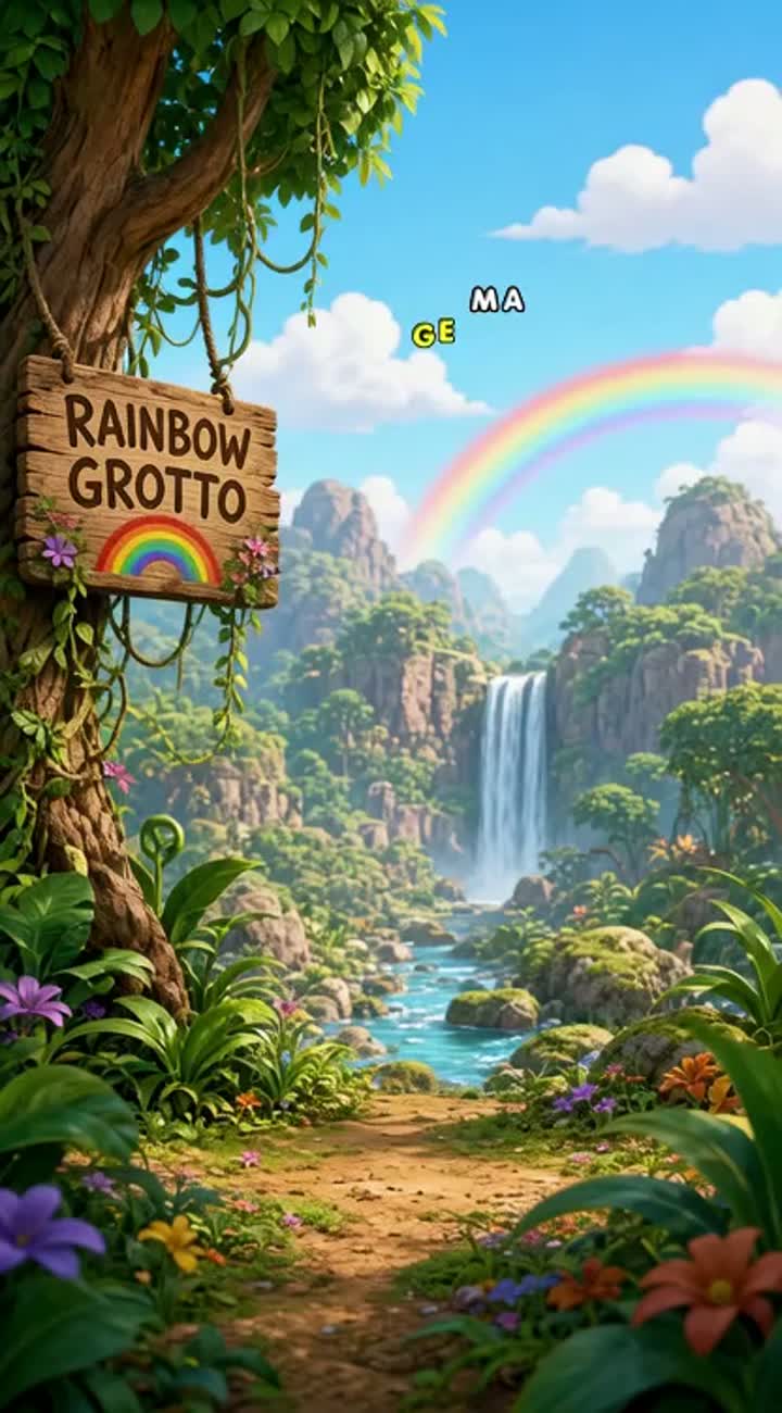 AI VIDEO PROMPT: "THE BABY DINOSAUR WHO STOLE THE RAINBOW! — AI cartoon