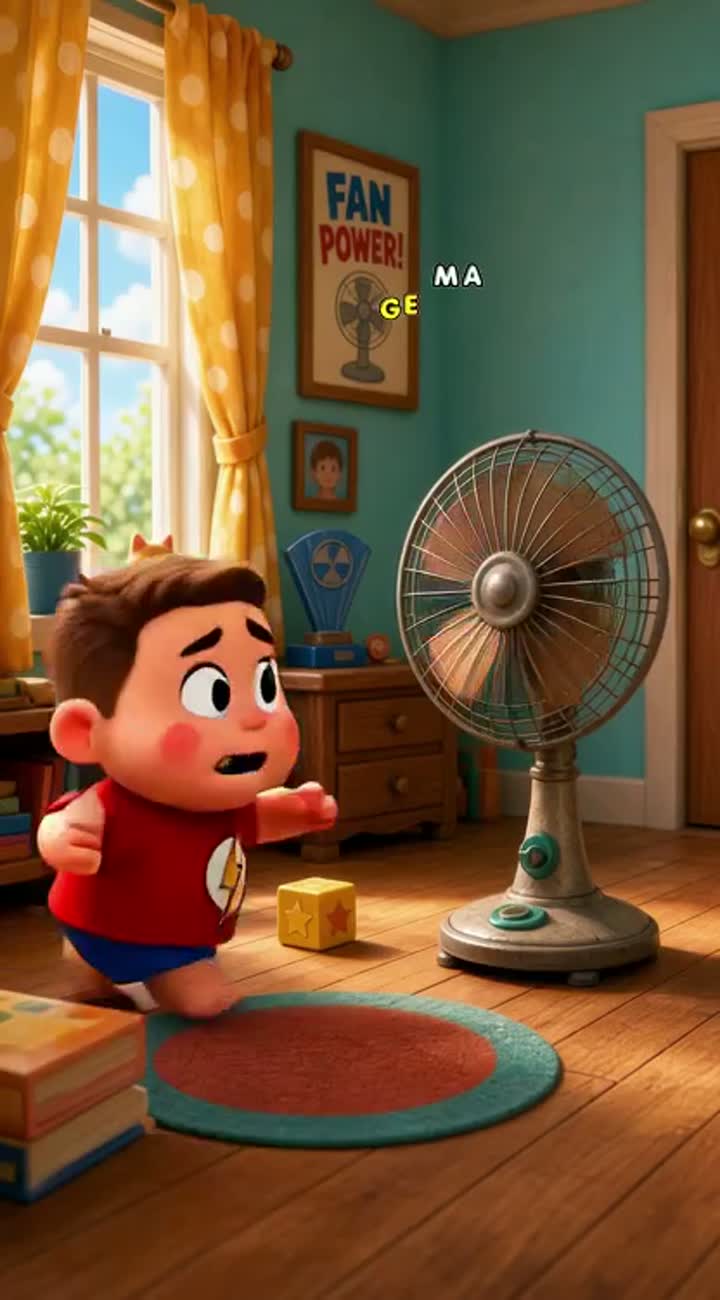THE CRAZY FAN — AI cartoon