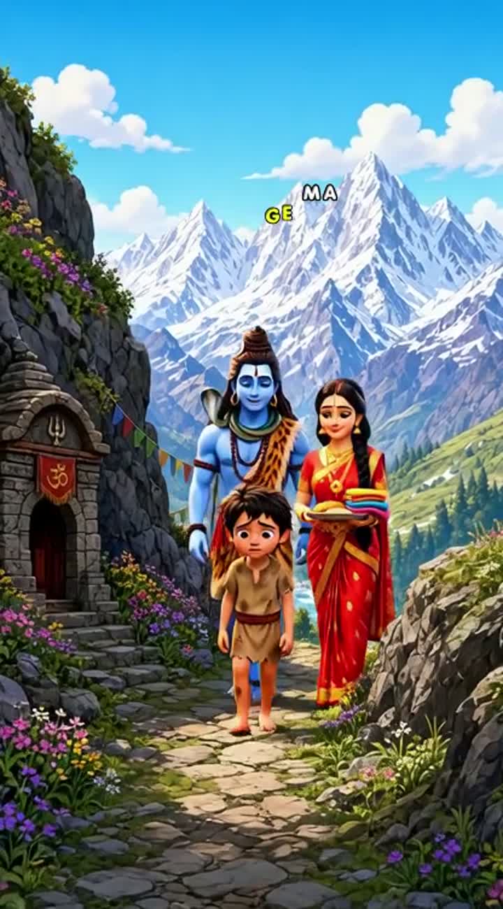 One day, they meet a poor child who is hungry and sad — AI cartoon