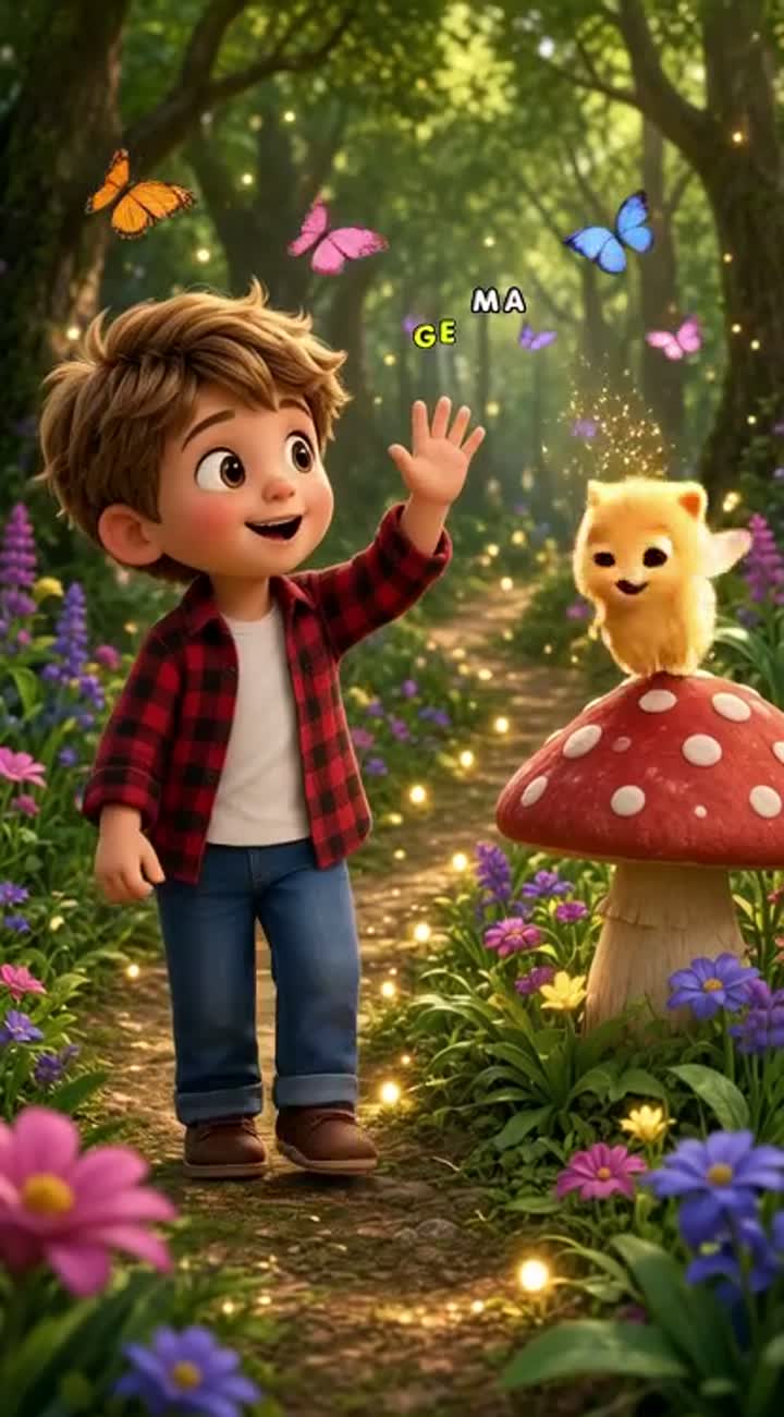 Cute, bright 3D animated cartoon for children aged 2-4 years… — AI cartoon