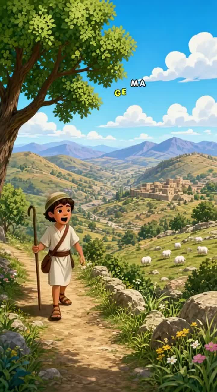 Cartoon for young david and Goliath — AI cartoon