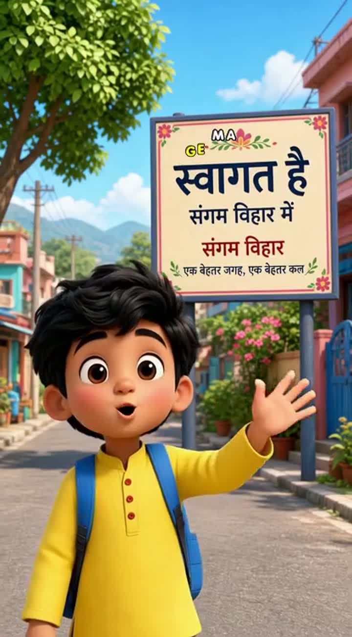 Cute funny Indian cartoon character, colorful 3D kids animation… — AI cartoon