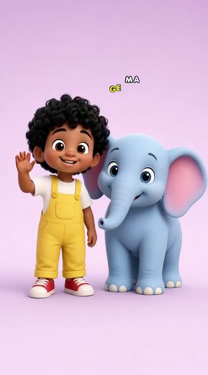 Two original, adorable 3D preschool cartoon characters — AI cartoon