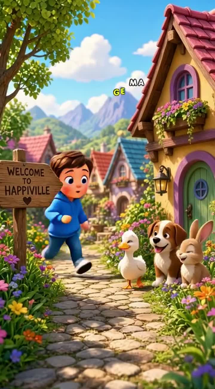 A cute 3D cartoon boy wearing a blue hoodie… — AI cartoon
