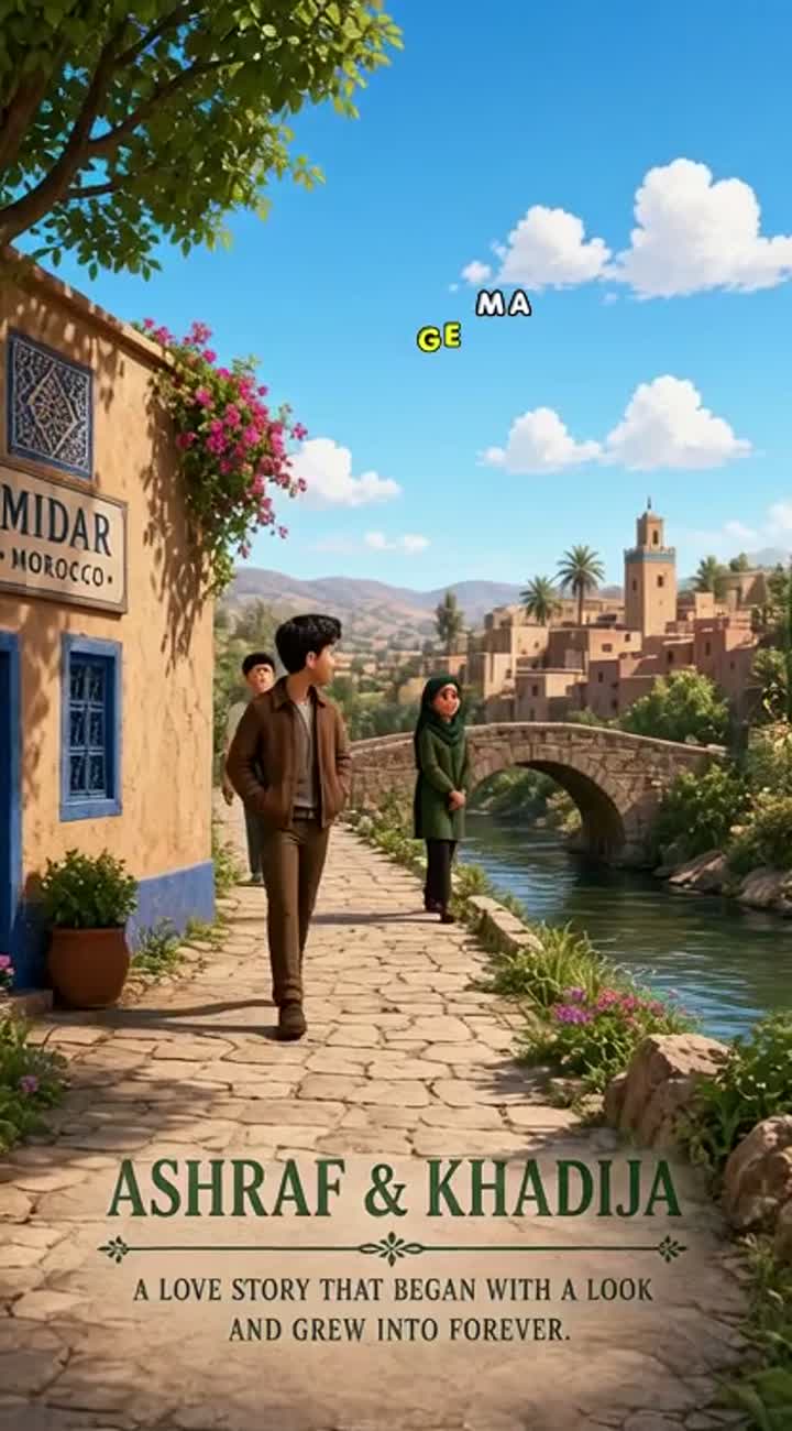 English Prompt - Ashraf & Khadija Love Story — AI cartoon