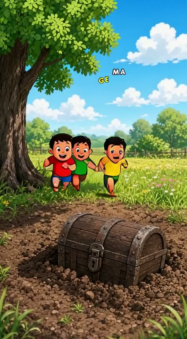One day, Chintu, Montu, and Golu are playing in a field — AI cartoon