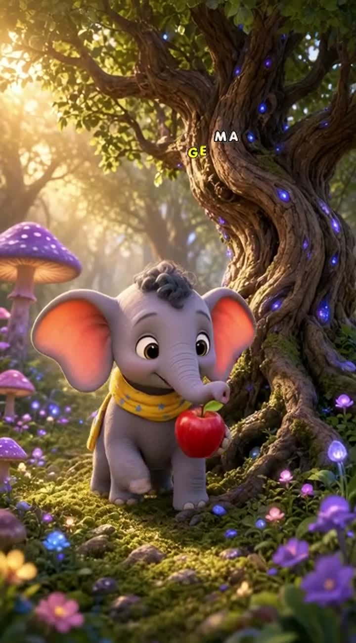 Original, colourful 3D animated children's movie scene — AI cartoon