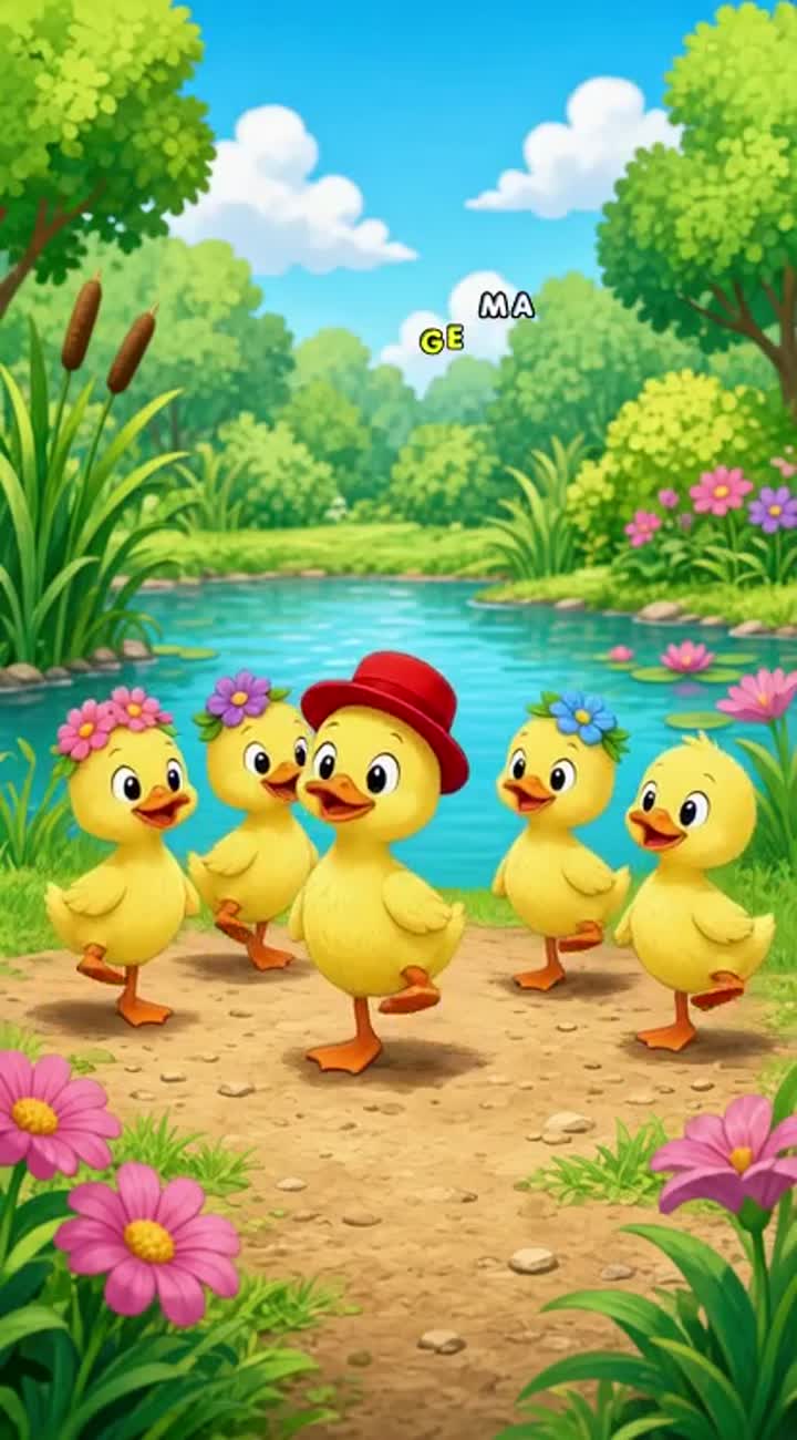 Ducklings' Happy Dance — AI cartoon