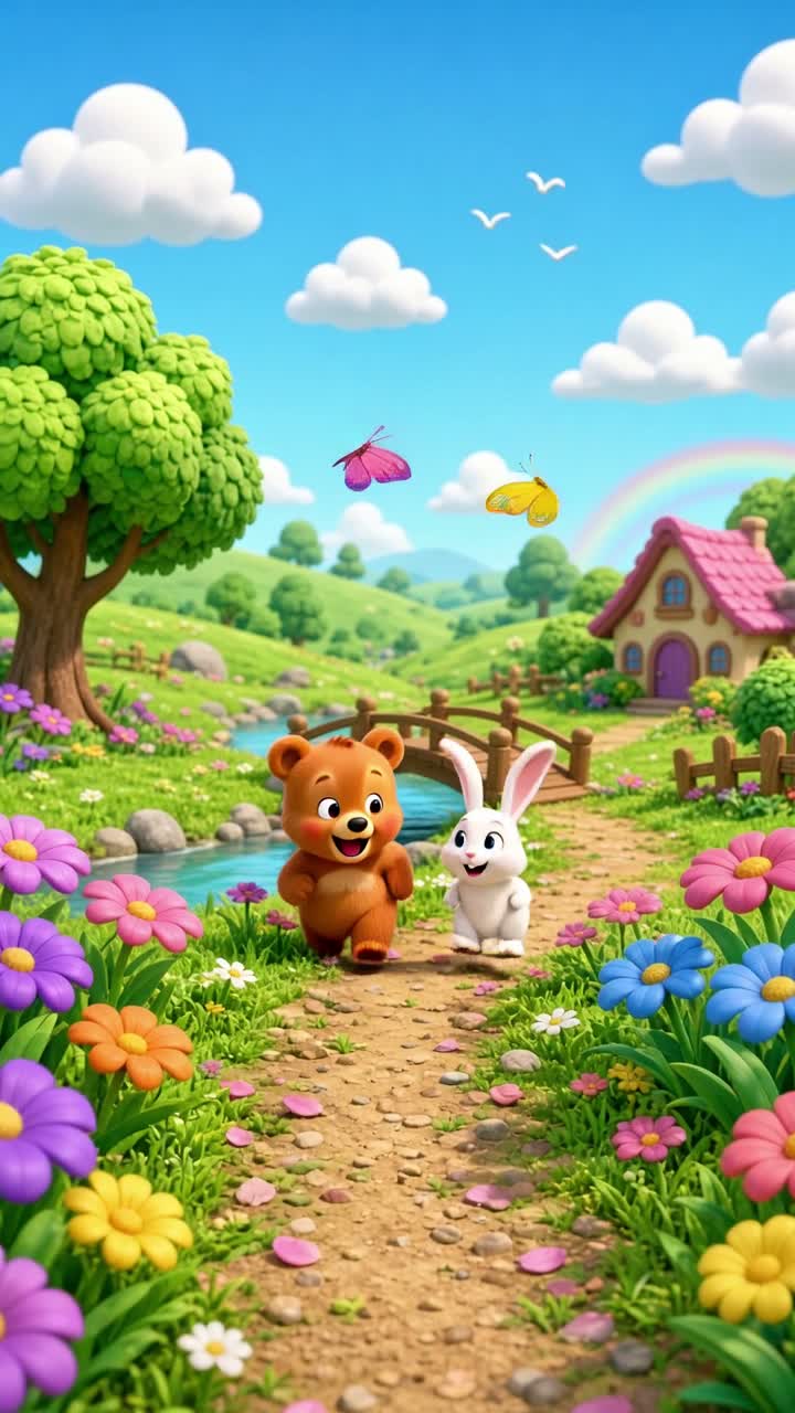 Colorful, high-quality 3D animated cartoon for children aged 2-5 — AI cartoon