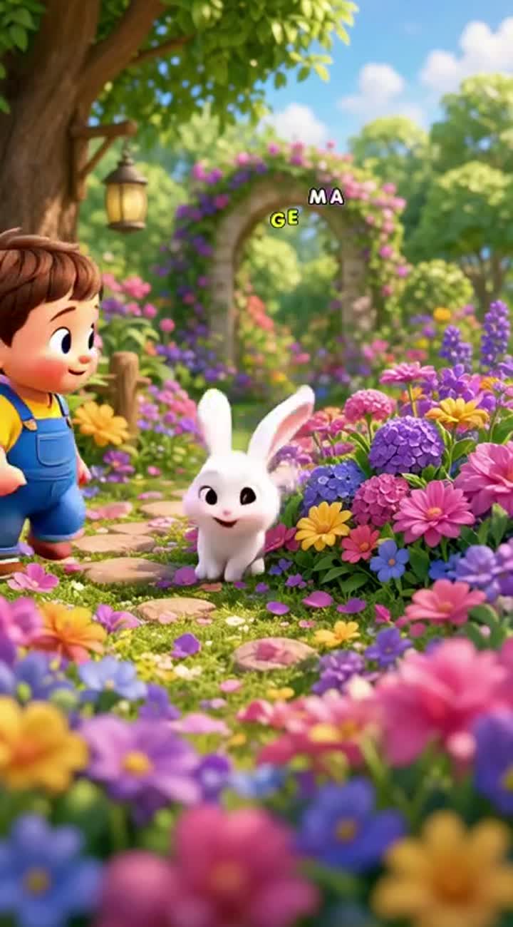 A cute little boy named Timmy, wearing blue overalls and a yellow… — AI cartoon