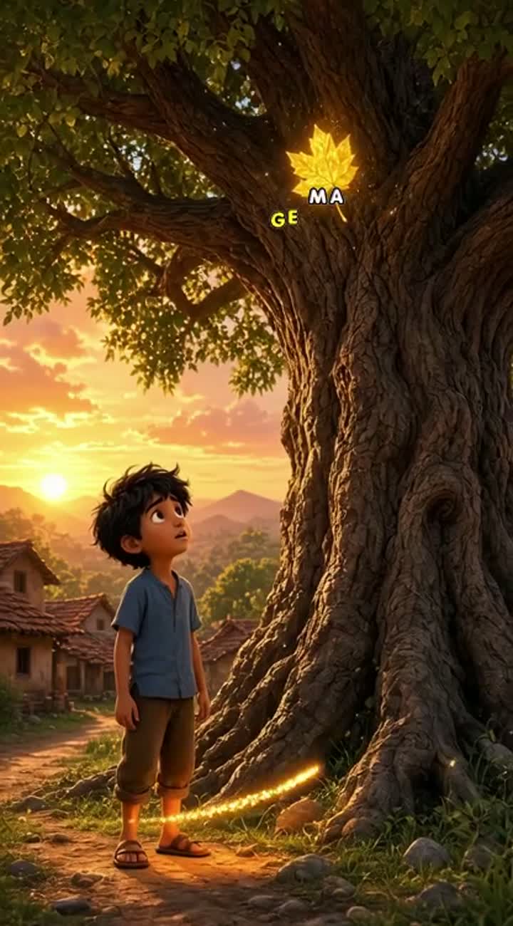 High-quality 3D animated Indian village story in a colorful… — AI cartoon