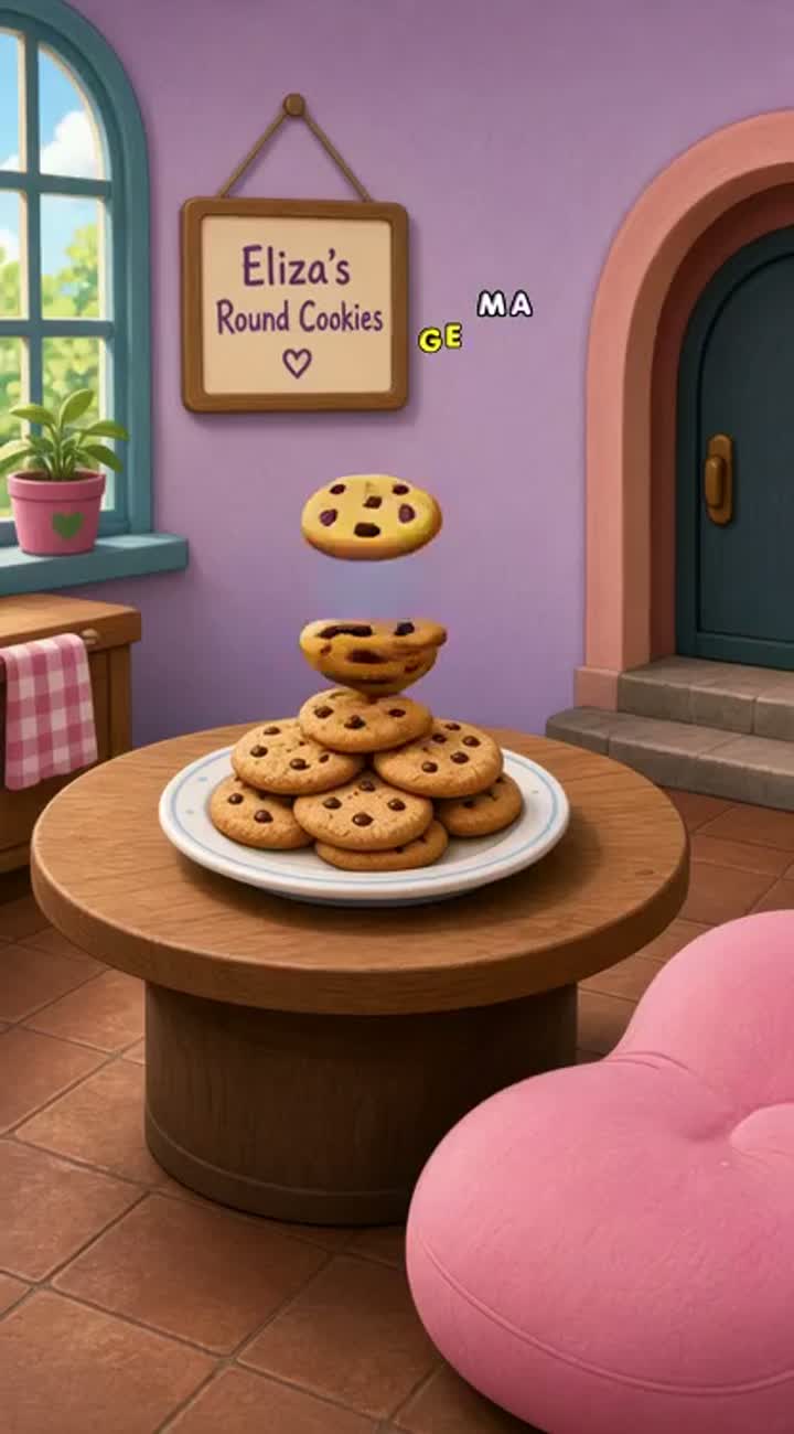 Eliza's round cookies go straight down to my belly Animated… — AI cartoon