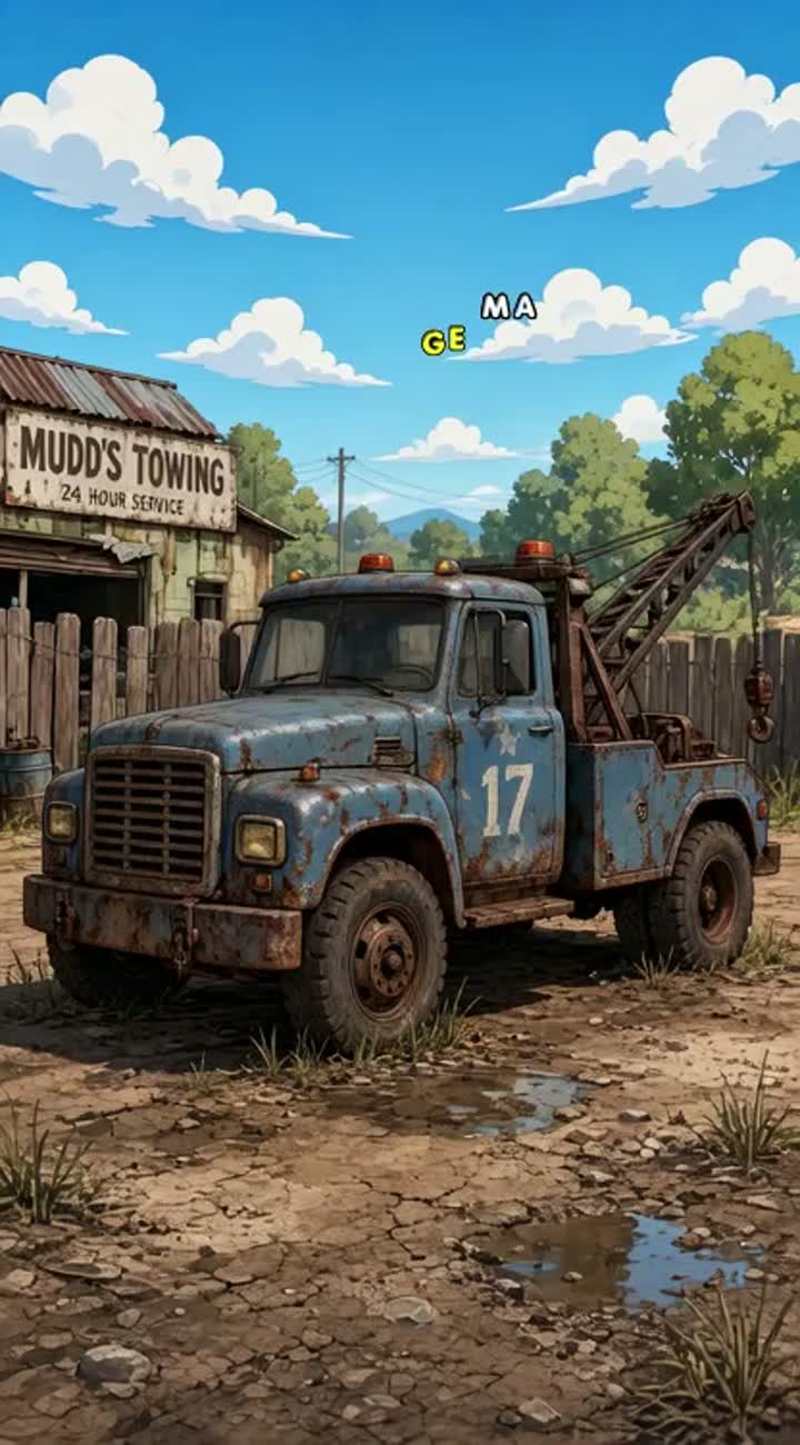 A run down tow truck becomes a awesome zombie hunting truck… — AI cartoon